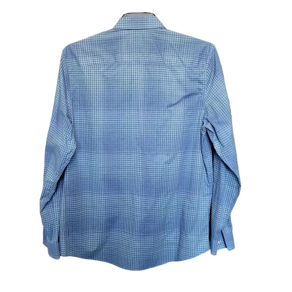 Calvin Klein blue plaid button up - Picture 2 of 3